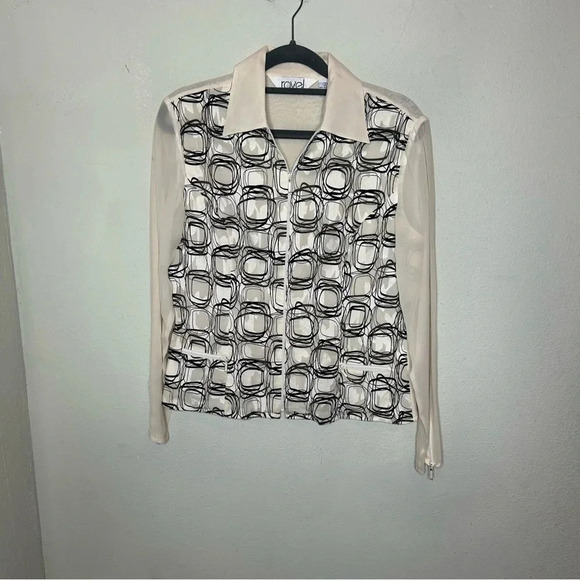 ravel Tops - Ravel Silk Zip Up Blouse Size Small